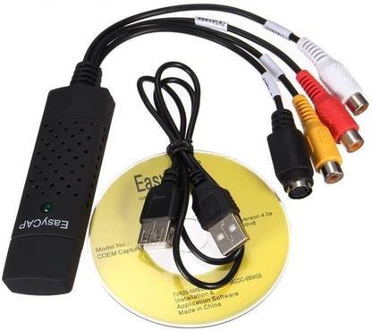 TERABYTE  TV-out Cable USB 2.0 Easycap Audio and Video Capturing Device Directly from TV Dc60 Tv DVD VHS Video Adapter Capture Card Audio Av Capture Support Windows Xp/7/Vista