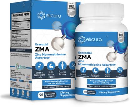 elicura ZMA-Zinc,Magnesium & Vita B6,Exercise Recovery Sleep Complex 90 Veggie Capsules