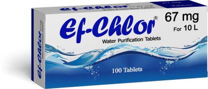 Ef-Chlor Water Purification Tablets for Emergency and Relief Opertaions rapidly effective against Bacteria and Viruses from the water (1 Tablet Purify 10 liters water)