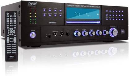 PYLE 4-Channel Home Theater Bluetooth Preamplifier - 3000 Watt Stereo Speaker Home Audio Receiver Preamp w/ Radio, USB, 2 Microphone w/ Echo for Karaoke, CD DVD Player, LCD, Rack Mount - PD3000BT 600 W AV Control Receiver