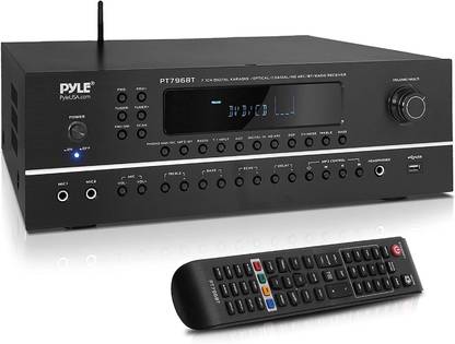PYLE 7.1-Channel Hi-Fi Bluetooth Stereo Amplifier - 2000 Watt AV Home Theater Speaker Subwoofer Surround Sound Receiver w/Radio, USB, RCA, HDMI, MIC in, Supports 4K UHD TV, 3D, Blu-Ray - PT796BT 600 W AV Control Receiver