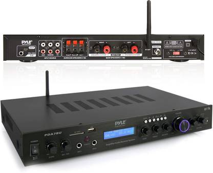 PYLE - 5 Channel Rack Mount Bluetooth Receiver, Home Theater Amp, Speaker Amplifier, Bluetooth Wireless Streaming, MP3/USB/SD/AUX/FM Radio, 200 Watt, w/ Digital ID3 LCD Display from - PDA7BU,Black 600 W AV Control Receiver
