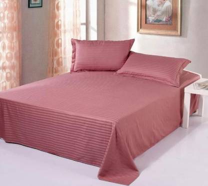Define Home Polycotton Double Flat 140 TC Striped Bedsheet