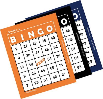 Tambola Tickets BINGO CARDS 3 Set of Different Colors (24 Cards each , Printed on Hardsheet , Regular Cards, total 72 Cards ) Board Game Accessories