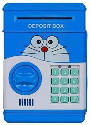 Galactic Mini Electric Secret Password Safe ATMart & craft Mini ATM for Kids Toy, Safe Coin Banks Money with Finger Print Sensor Saving Box Password Code Lock for Children multicolor Coin Bank