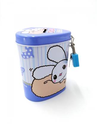 PRINCE SALES Metal Triangle Shape Piggy Bank Coin Box Money Box for Kids with Lock -Pack Of 1 |Purple Coin Bank