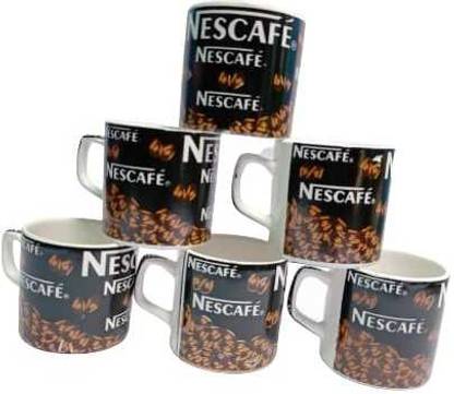 inaya creation Pack of 6 Ceramic Inaya 6 coffee cup set of nescafe