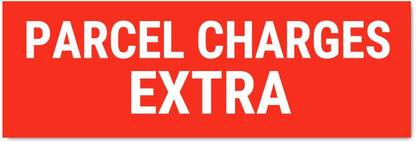 Mindcraftz Parcel Charges Extra Sign Board Sticker Red color Pack of 3 | 12 x 4 inches  Emergency Sign