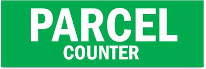 Mindcraftz Parcel counter Sign Board Sticker Green color Pack of 3 | 12 x 4 inches  Emergency Sign