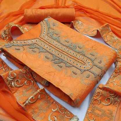 JHEENU Chanderi Salwar Suit Material