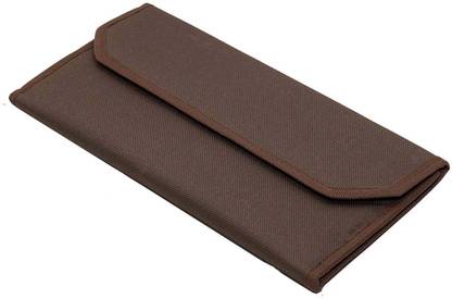 MAGPIE Nylon Multipurpose Expanding Cheque Book Holder Passbook Holder Passport Holder Multi Pocket Travel Organizer Document Bag for Brown Color Small Accessories-