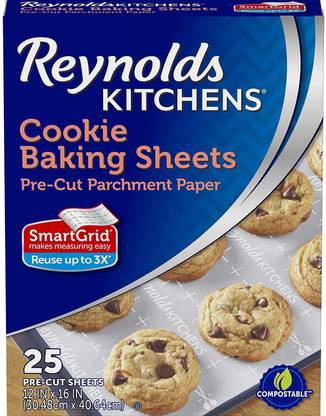 Reynolds Cookie Baking Sheets Non-Stick Parchment Paper, 100 Sheet, 4 Count Parchment Paper
