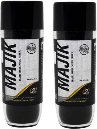 FULLY Hair Building Fibers Black 36 g Combo Pack of 2