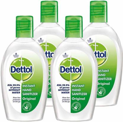 Dettol Original Germ Protection Alcohol based , 50ml ( PACK OF 4 ) Hand Sanitizer Bottle