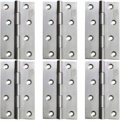 ATLANTIC Door Butt Hinges 5 inch x 1.1/4 x 12 Gauge/2.5 mm Thickness (Stainless Steel, Satin matt Finish, Pack of 6 Piece) Butt/Mortise Hinge