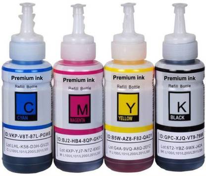 greencom INK FOR L110 / L130 / L210 / L220 / L360 / L361 / L365 / L380 / L385 / L45 Black + Tri Color Combo Pack Ink Bottle