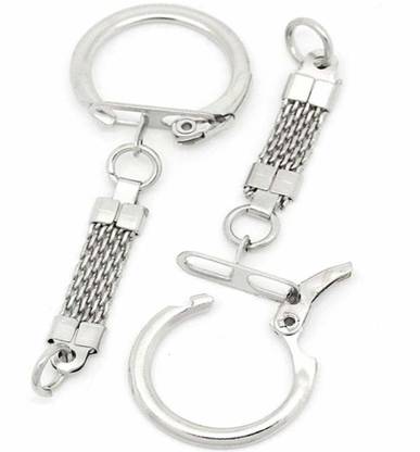 DIY Crafts Metal Alloy Key Chains Key Rings Dull Silver Color 6.2cm x 2.3cm Keychain Length: 3.8cm Basic Keychains Key Chain