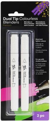 Definite Dual Tip Colorless Blender- Fine Round & Chisel Tip for use with Alcohol Markers