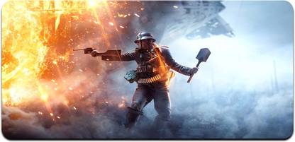 Ryca Battlefield 1 Game Soldier Wallpaper 3D Design High Resolution Desk Pad With Non-Slip Base For Gaming||PC||Laptop||Keyboard Mousepad
