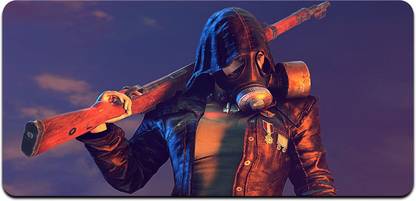Ryca Pubg Gas Mask Trench Coat Wallpaper 3D Design High Resolution Desk Pad With Non-Slip Base For Gaming||PC||Laptop||Keyboard Non Slip Base Mousepad