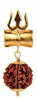 YANTRAM VEDIC PRODUCTS Trishakti Rudraksha With Damru , SHIV SHAKTI KAWACH Wood, Brass Pendant