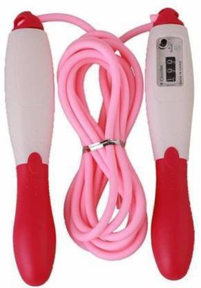 Offer99 Adjustable Jump Skipping Rope With Manual Counter Meter Speed Pink Color Freestyle Skipping Rope