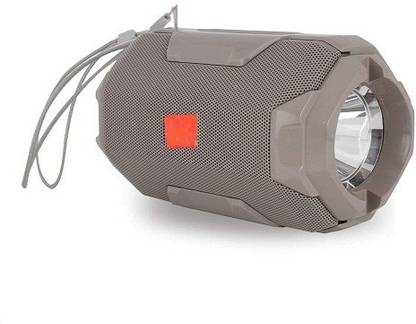 JERK A&O 106-flashlight Speakers/Bluetooth Speaker and Torch/Torch Light Bluetooth Speaker/Torch Speaker/Bluetooth Speaker with Data Cable Bluetooth Speaker (Grey, Stereo Channel) 5 W Bluetooth Speaker