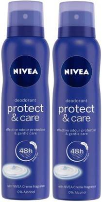 NIVEA Protect & Care Deodorant Deodorant Spray - (300 ml, Pack of 2) Deodorant Spray  -  For Men & Women
