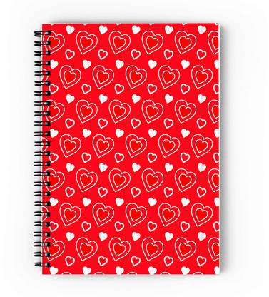 epheriwala Red Heart Pattern A5 Diary Unruled 160 Pages