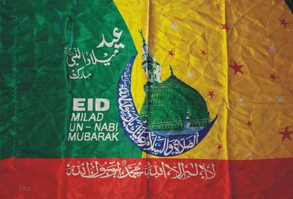 OMG Muslim / Islamic Flag / Flag for Eid Miladunnabi / Flag for Home Size 20 X26 Inch (Small Size) Pack of 1 Flag Rectangle Outdoor Flag