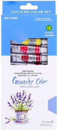 आर्तवाला KEEP SMILING HIGH QUALITY GOUACHE COLOR SET FOR ARTISTS SET OF 12 *6 ML (GOUACHE)