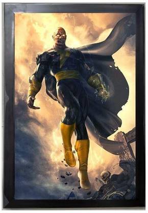 The Rock Actor Black Adam 14x20 Inch Hanging Photo Frame with Glass Paper Print