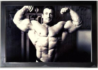 Bodybuilder Legend Dorian Yates Photoframe with Acrylic Glass 14x20 Inch Paper Print
