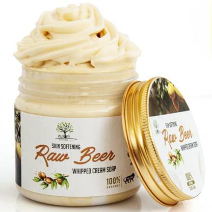 purify Raw Beer Whipped Cream Soap with Beer and Distilled Hops - Fights Aging , Rejuvenated Skin ,Improves Skin Tone , Fights Acne - 100% Natural
