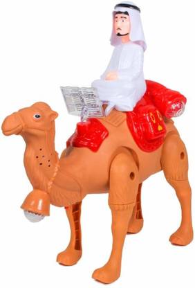 QBIC Walking Camel with Arab Sheikh, Lights & Music Moving Animal Toys for Kids