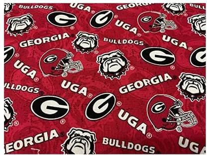 Sykel Enterprises University of Georgia Cotton Fabric with New Tone ON Tone Design Newest Pattern
