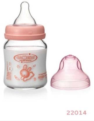 camera Baby Glass Feeding Bottle with WIDE NECK (120ml Pink - 120 ml