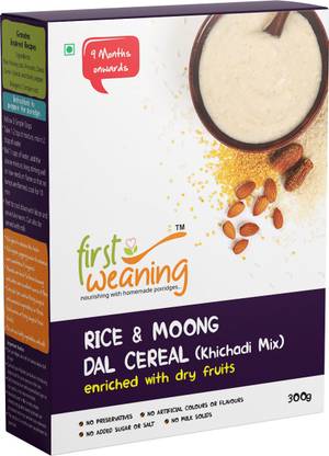 First Weaning Rice & Moong dal Cereal porridge mix, Khichadi mix, enriched with dry fruits, 300g Cereal