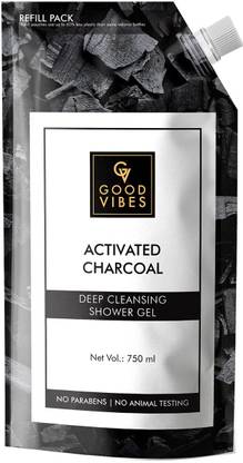 GOOD VIBES Activated Charcoal Deep Cleansing Shower Gel (Body Wash) Refill Pack