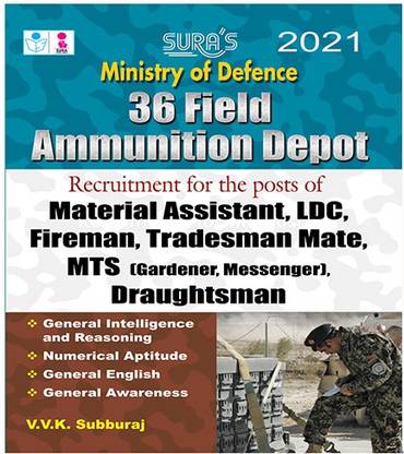 Ministry OF Defence (36 Field) Ammunition Depot ( Material Assistant , LDC , Fireman, Tradesman, MTS) Exam Books 2018