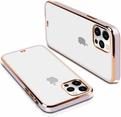 Rance Back Cover for Apple iphone 12 Mini| Luxury Clear Square Gold Plating Transparent Case |