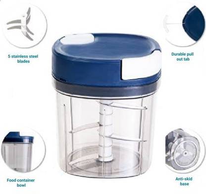 LAXMI Premium Chopper with 6 Stainless Steel Blades, Cutter for Kitchen,Whisker, Vegetable Fruit Nut Onion Chopper, Salad Maker,Vegetable Tools, Vegetable & Fruit Chopper (1000 ML Blue) Vegetable & Fruit Chopper