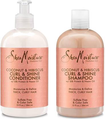 Shea Moisture Coconut & Hibiscus Curl & Shine Shampoo and Conditioner Set