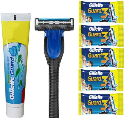 Gillette SAVING GUARD NEEM CREAM + RAZOR + 5 BLADE
