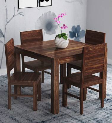 RK WOOD Sheesham Wood 4 Seater Dining Table with Chairs for Home Dining & Living Room Hall Solid Wood 4 Seater Dining Set