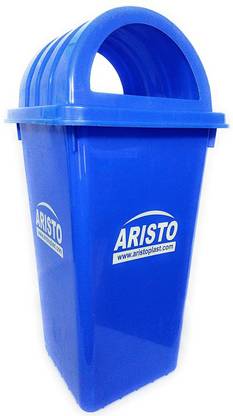 Aristo Square Plastic Dome Lid Big Garbage Waste Dustbin Trash Bucket, 60 L (Blue) Plastic Dustbin