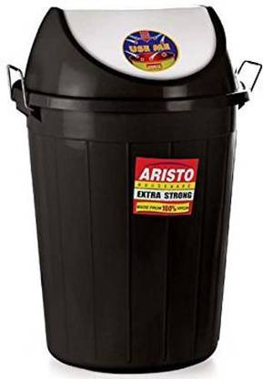 Aristo Swing Lid Garbage Waste Dustbin 60 LTR (Black) Pack of 2 Plastic Dustbin
