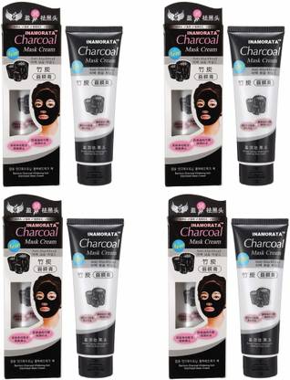 CHARCOAL FR_Charcoal Face Mask Daily Pollution Free Skin, Black Head Remove, Deep Cleansing, Oil Control (Pack of 4) (520 G)