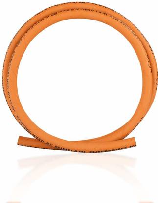 Sunflame S Hose Pipe Made with Rubber 1.5 Meter Long Steel Wire Reinforced - Orange Hose Pipe