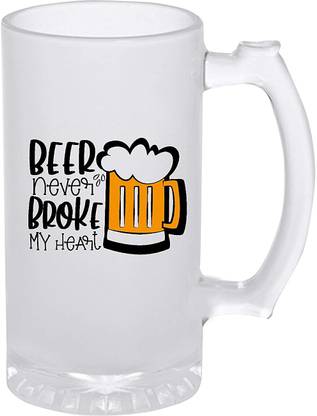 iKraft Funny Quotes Beer Mug - Never Broke - 470ml Glass Beer Mug